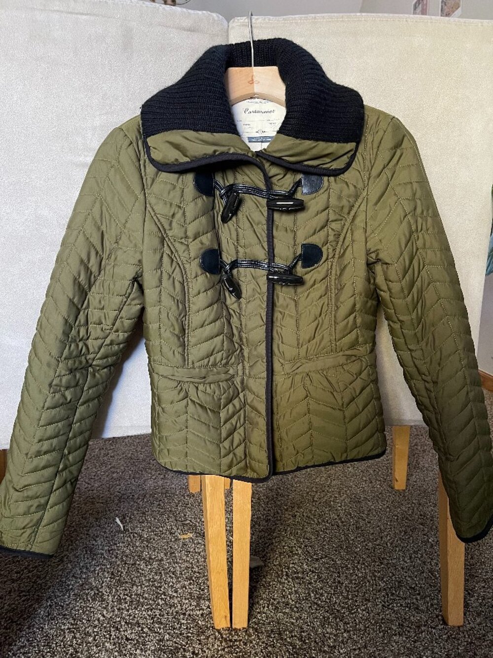Anthropologie Cartonnier Uster Quilted Jacket Olive Green Size 0
